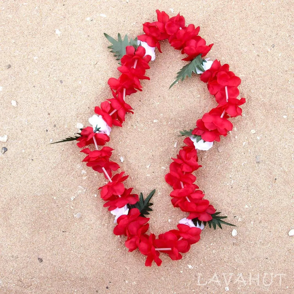 Red Hawaiian Keiki Flower Lei - Made in Hawaii