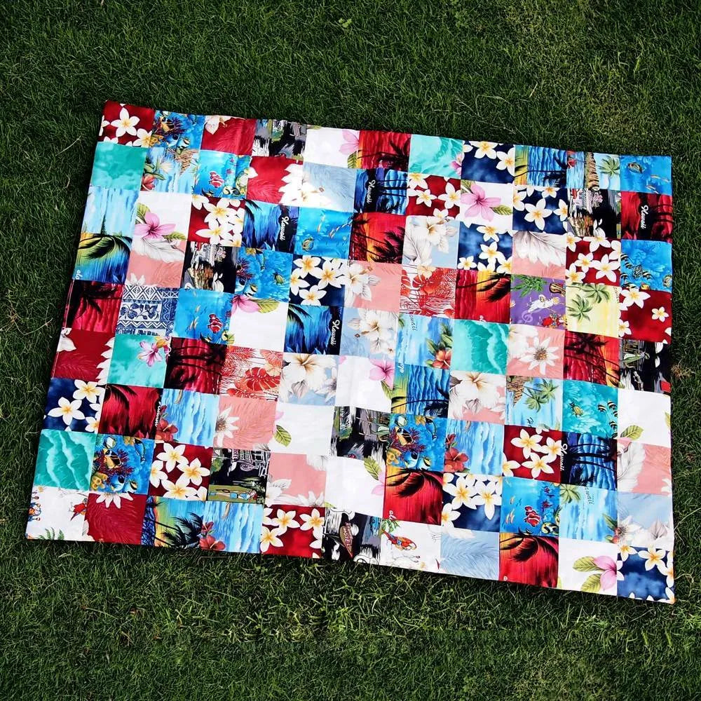 Red Hawaiian Patchwork Throw - Made in Hawaii