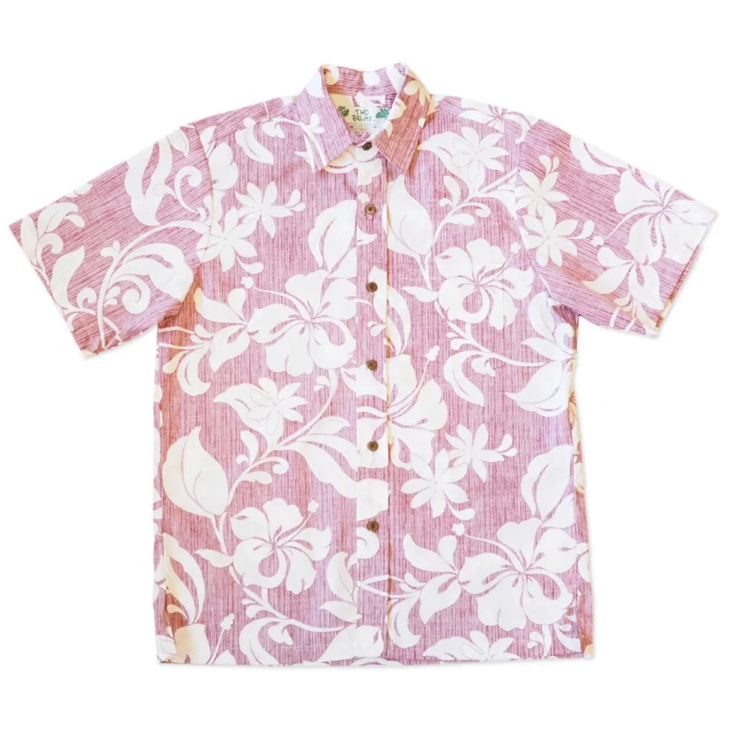 Red Nanakuli Hawaiian Reverse Shirt - Made in Hawaii