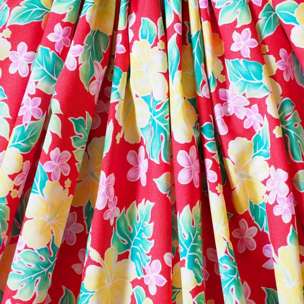 Red Nani Single Pa'u Hawaiian Hula Skirt – Authentic Hawaiian Pa'u Hula Skirt by Lavahut