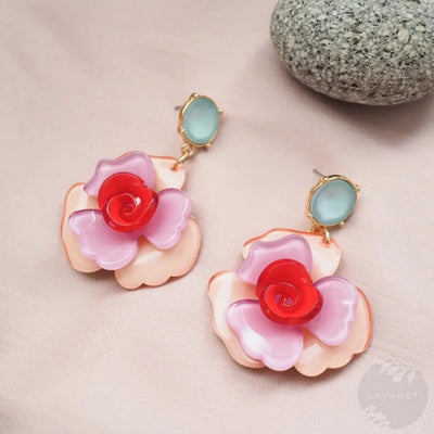 Rosy Garden Pink Earrings - Made In Hawaii