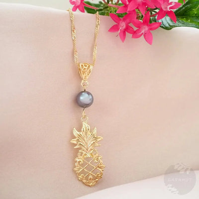 Royal Pineapple Pendant Hawaiian Necklace - Made In Hawaii