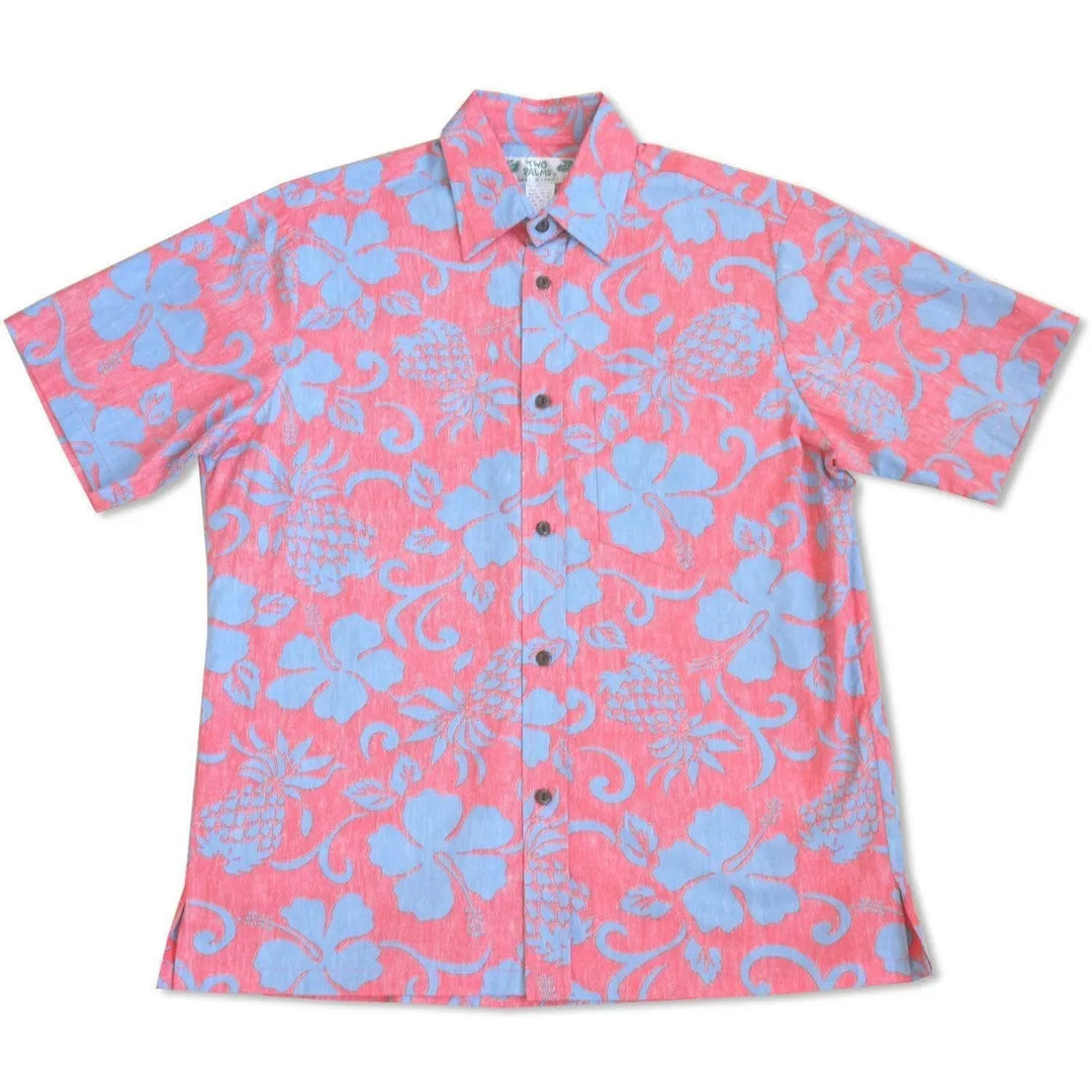 Royal Pineapple Red Hawaiian Reverse Shirt - Made in Hawaii