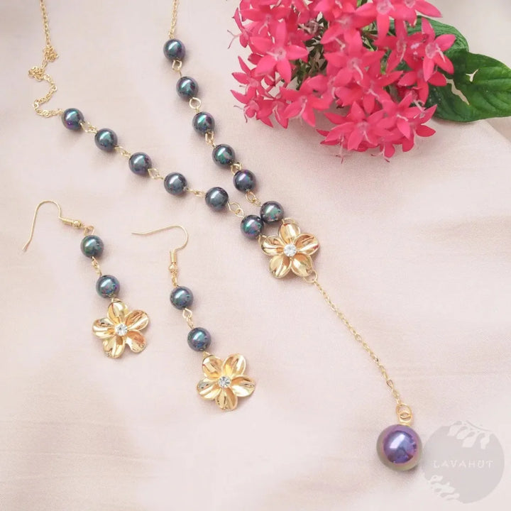 Royal Plumeria Drop Earrings - Made in Hawaii