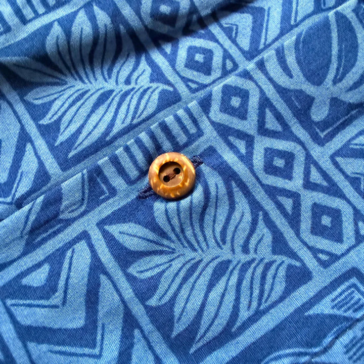 Royalty Blue Hawaiian Cotton Shirt - Made in Hawaii