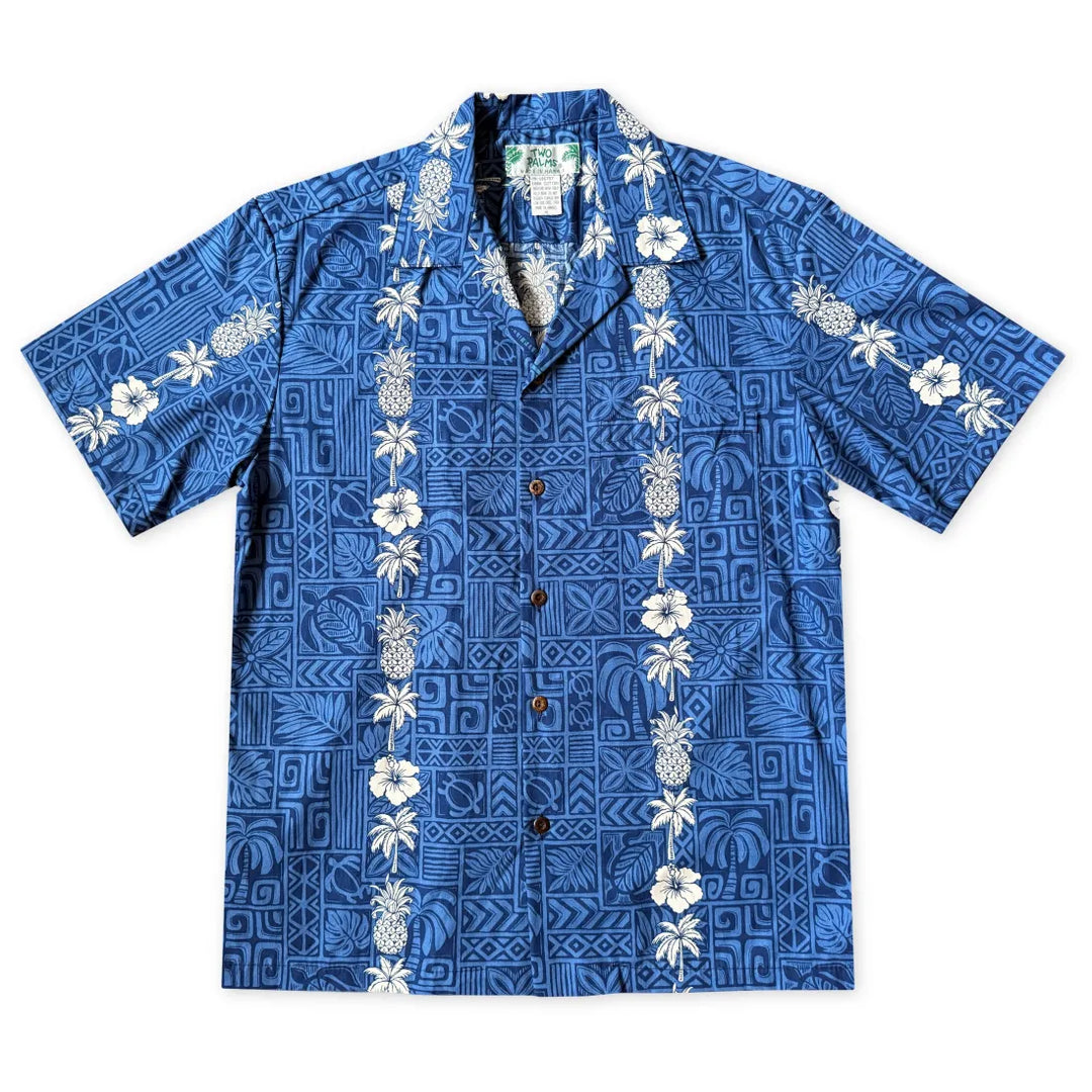 Royalty Blue Hawaiian Cotton Shirt - Made in Hawaii
