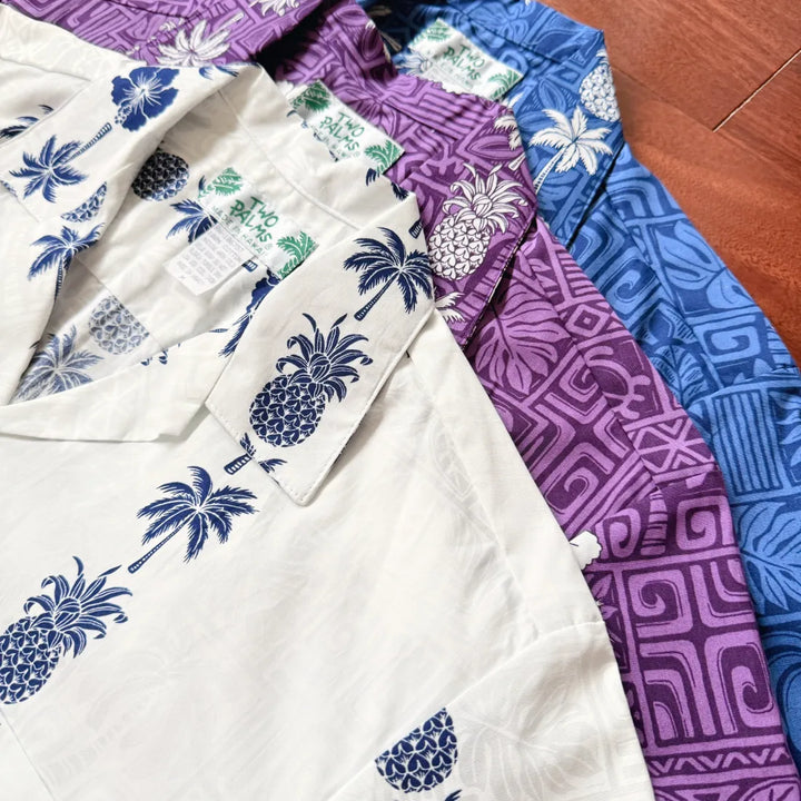 Royalty Blue Hawaiian Cotton Shirt - Made in Hawaii