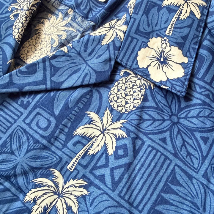 Royalty Blue Hawaiian Cotton Shirt - Made in Hawaii
