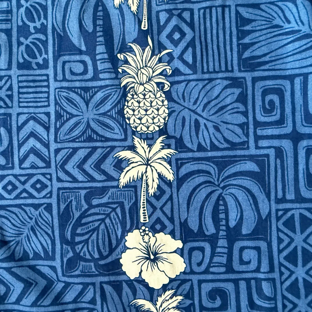 Royalty Blue Hawaiian Cotton Shirt - Made in Hawaii