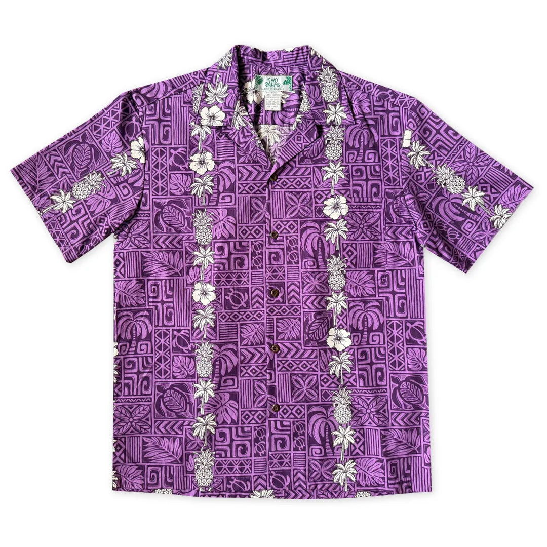 Royalty Purple Hawaiian Cotton Shirt - Made in Hawaii