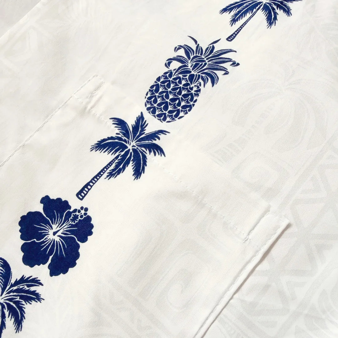Royalty White Hawaiian Cotton Shirt - Made in Hawaii