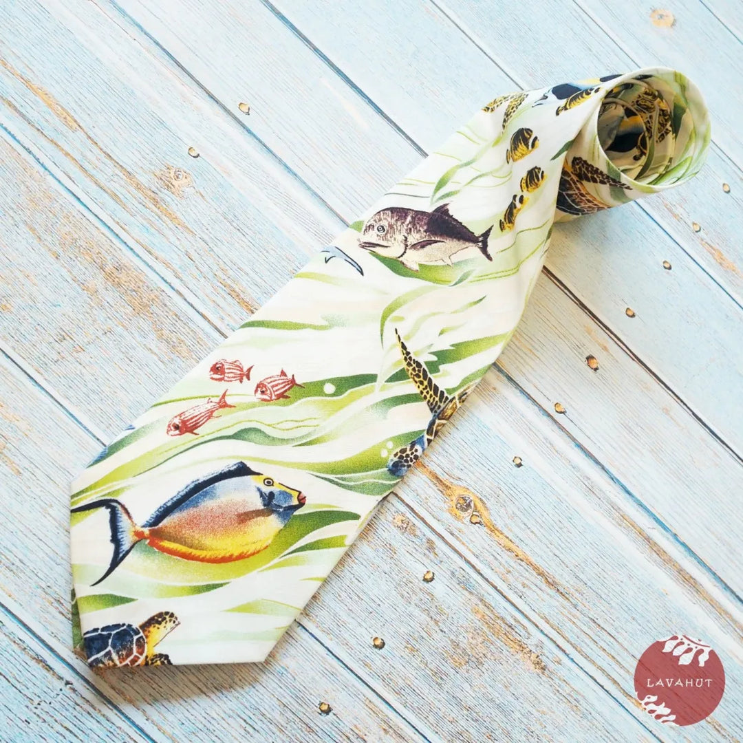 Sage Hanauma Bay Hawaiian Necktie - Made in Hawaii