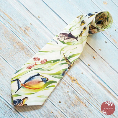 Sage Hanauma Bay Hawaiian Necktie - Made In Hawaii