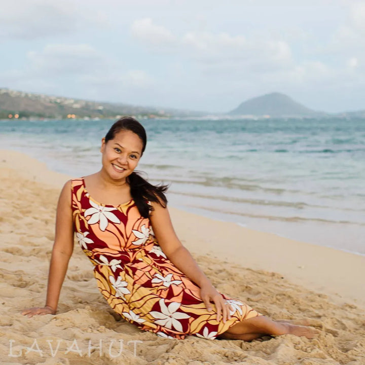 Lahaina Breeze Red Sassy Hawaiian Dress - Made in Hawaii