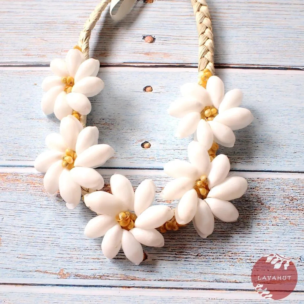 Sea Flower Yellow Hawaiian Necklace - Made in Hawaii