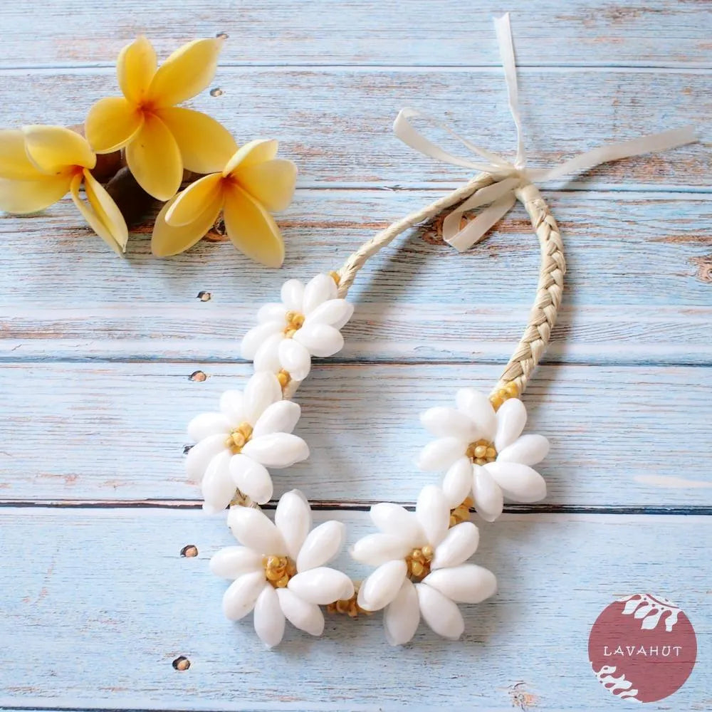 Sea Flower Yellow Hawaiian Necklace - Made in Hawaii