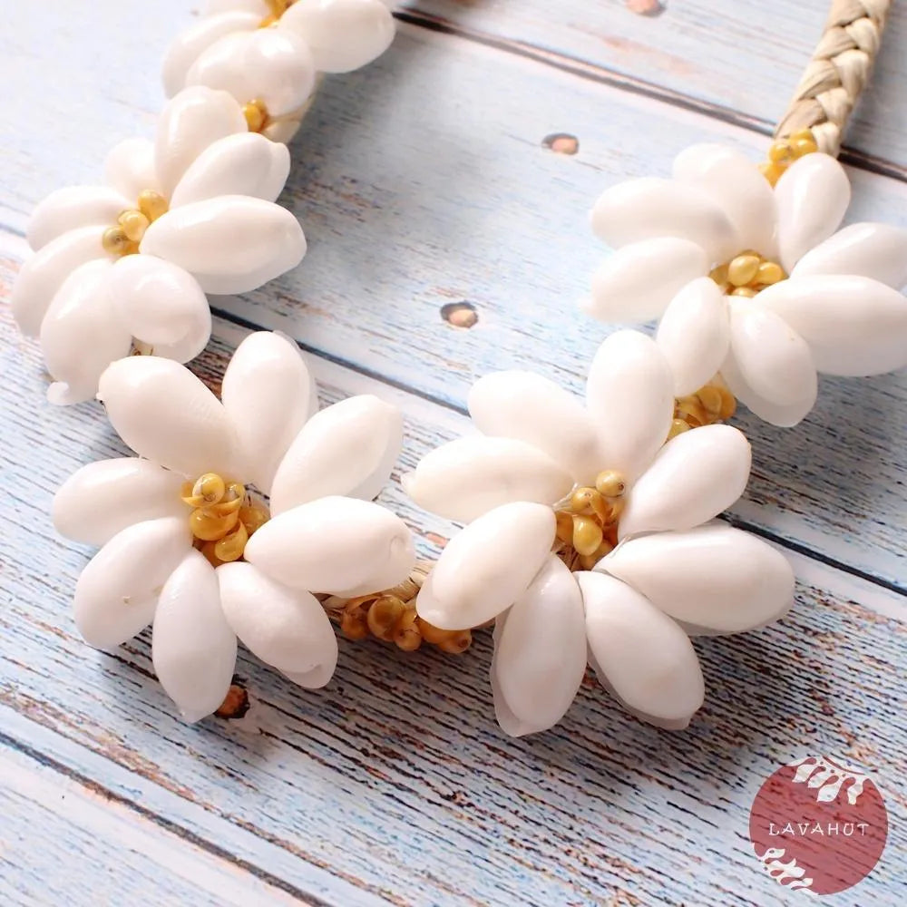 Sea Flower Yellow Hawaiian Necklace - Made in Hawaii