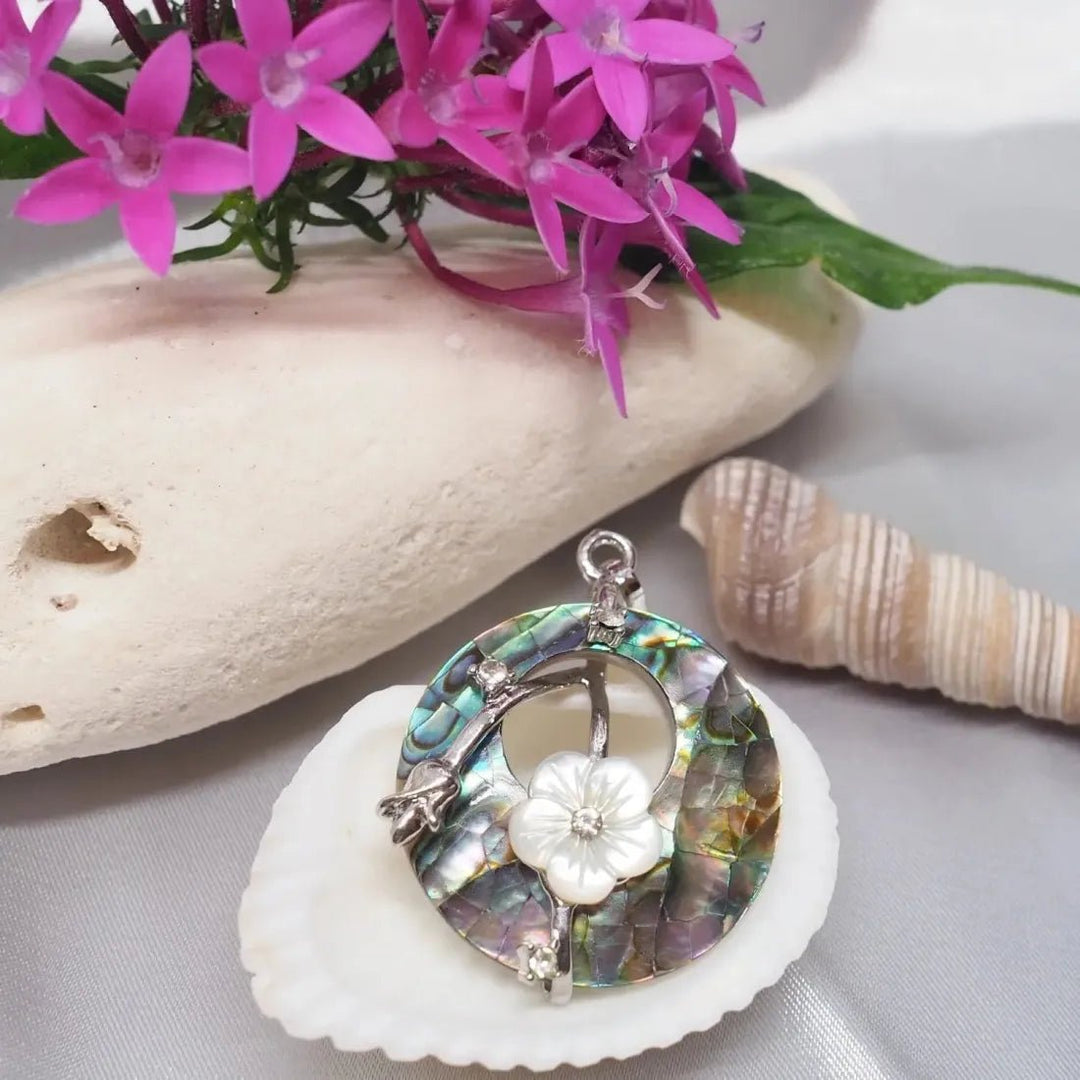 Seaflower Radiance Abalone Pendant Necklace – Authentic Hawaiian Necklaces by Lavahut