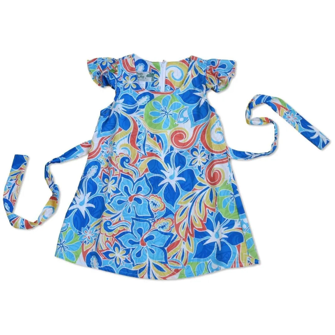 Seaglass Blue Hawaiian Girl Rayon Dress - Made in Hawaii