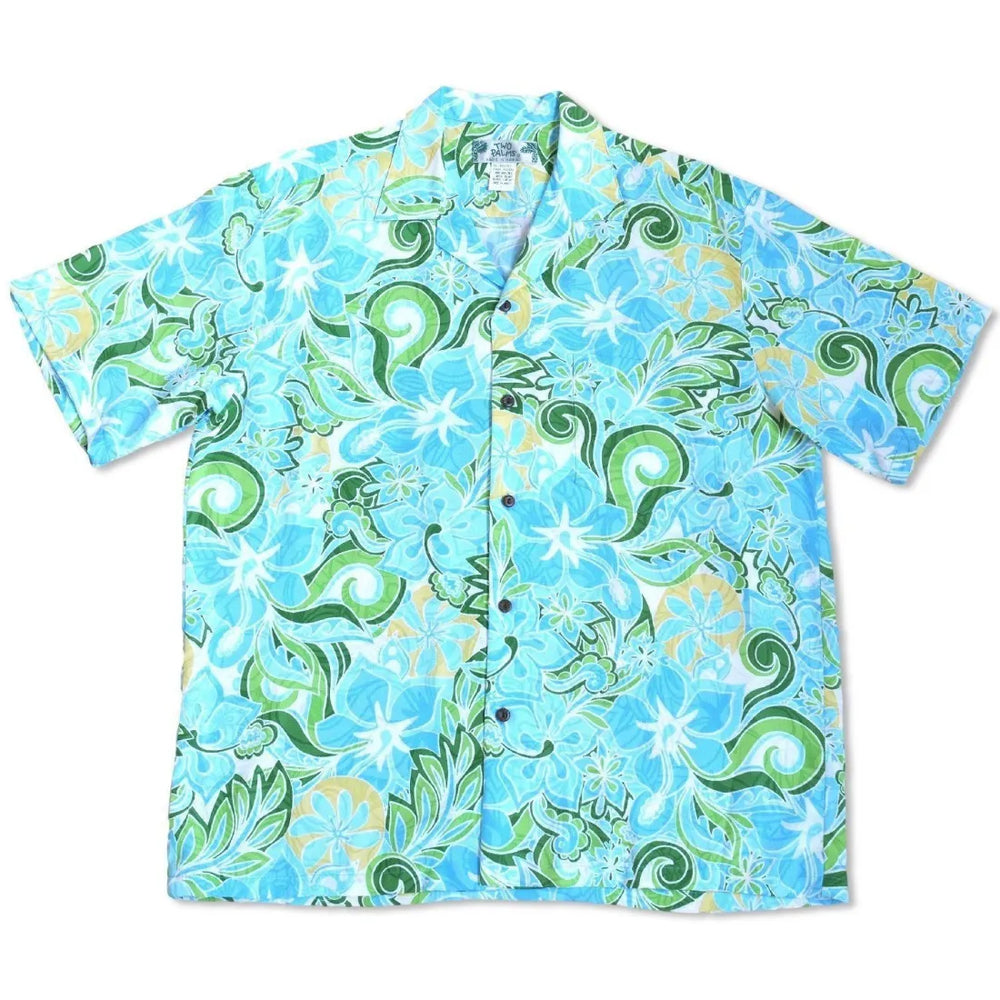 Seaglass Green Hawaiian Rayon Shirt - Made in Hawaii