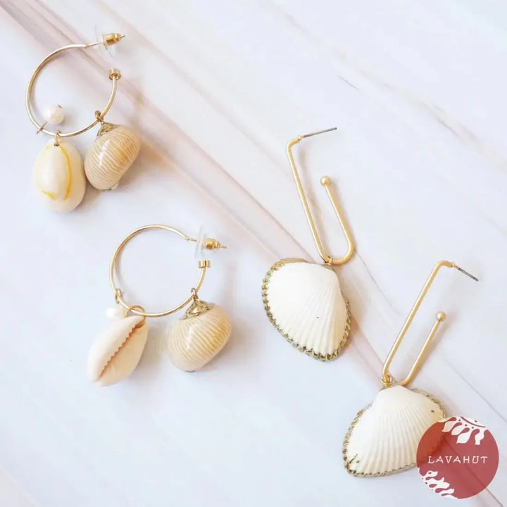 Seashore Huggie Hoop Earrings - Made in Hawaii