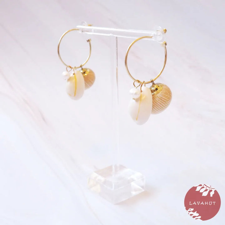 Seashore Huggie Hoop Earrings - Made in Hawaii