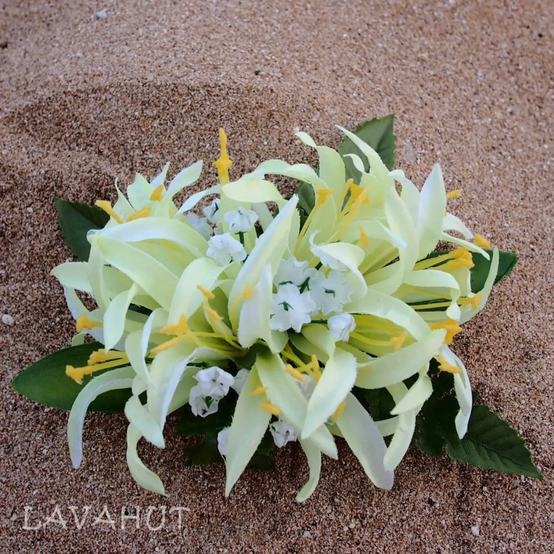 Spider Lily Green Hawaiian Flower Hair Clip - Made in Hawaii