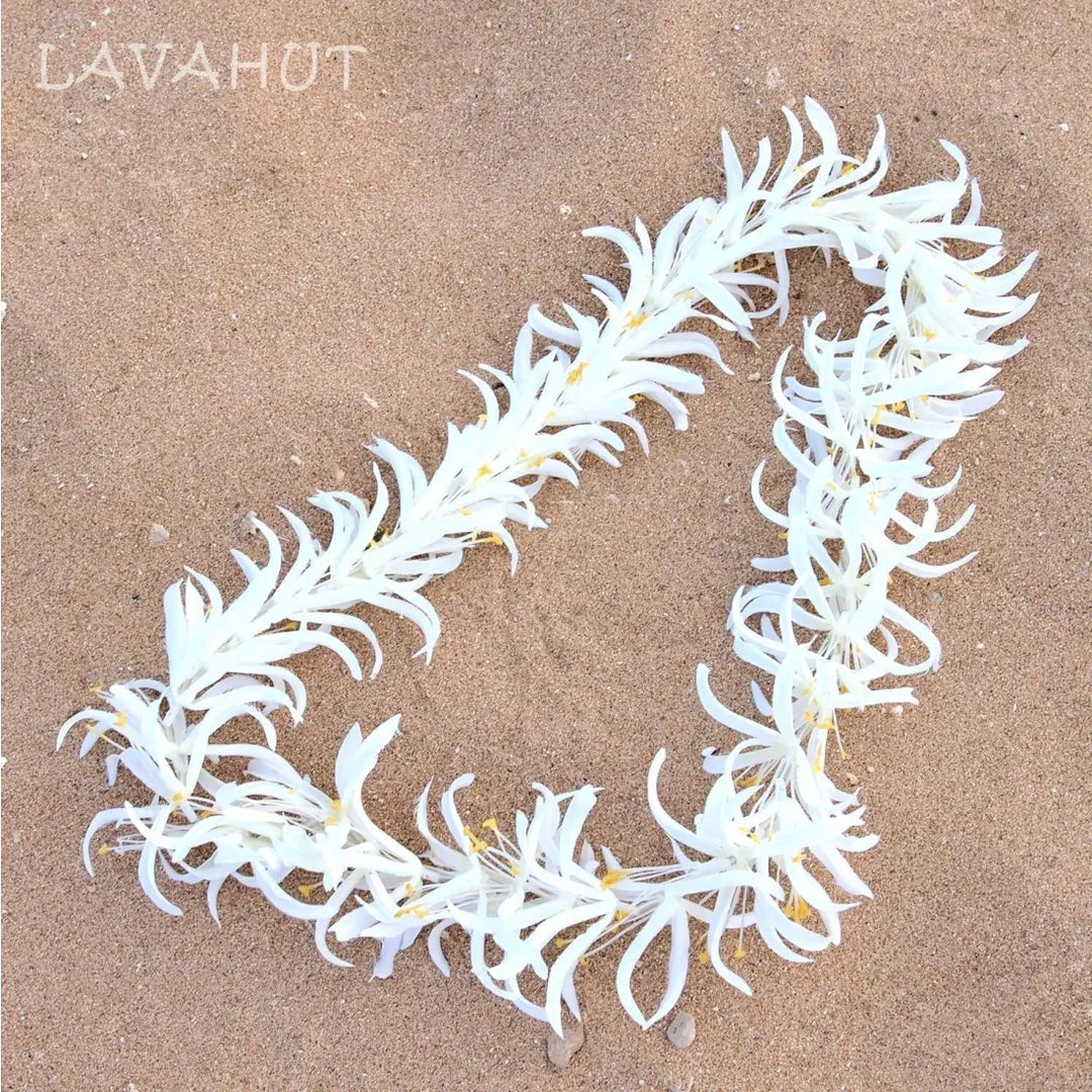 Spider Lily White Hawaiian Flower Lei - Made in Hawaii