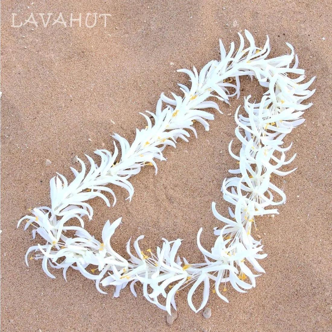 Spider Lily White Hawaiian Flower Lei - Made In Hawaii