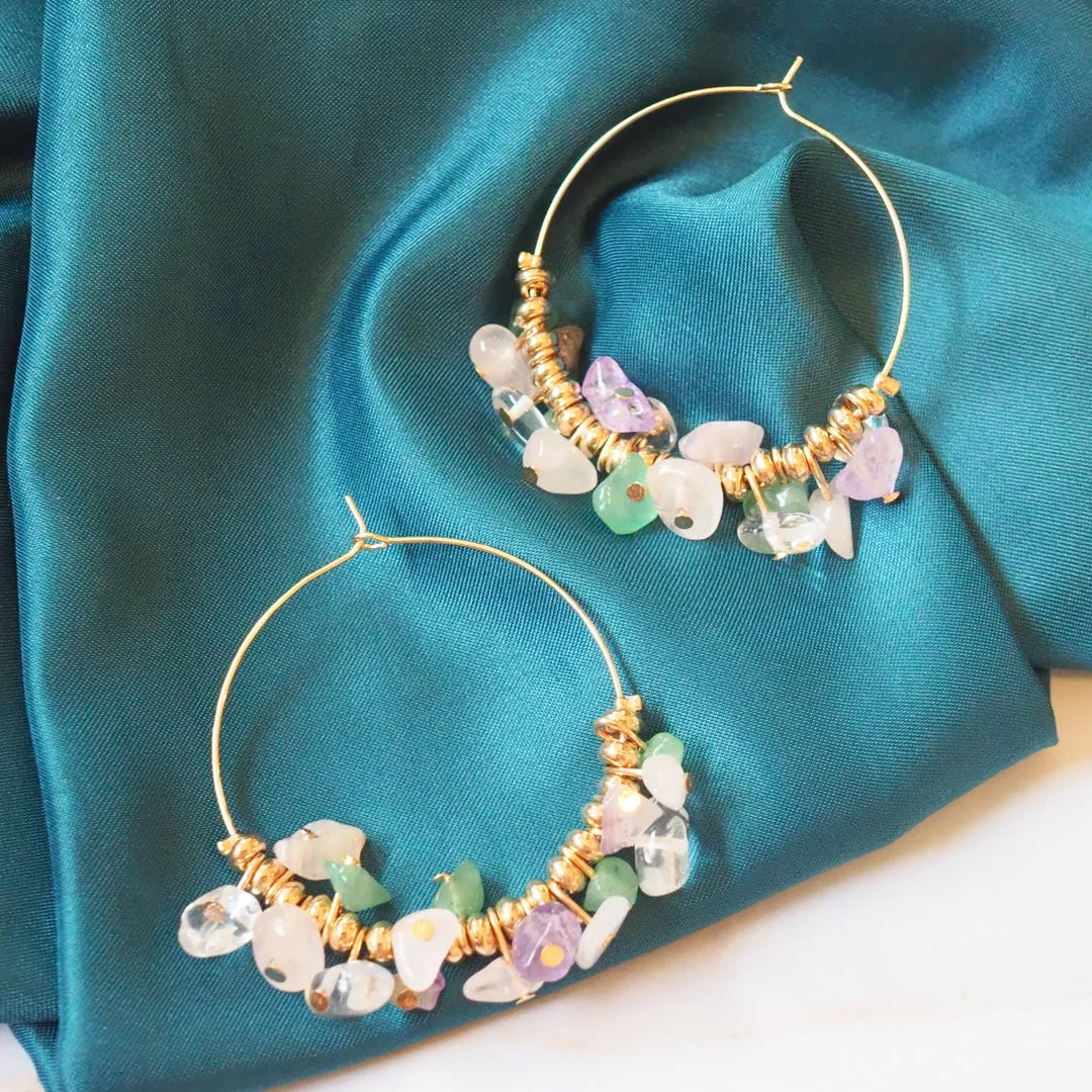 Sunset Lilac Hoop Earrings - Made in Hawaii