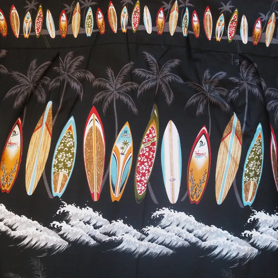 Surf Black Hawaiian Border Shirt - Made in Hawaii