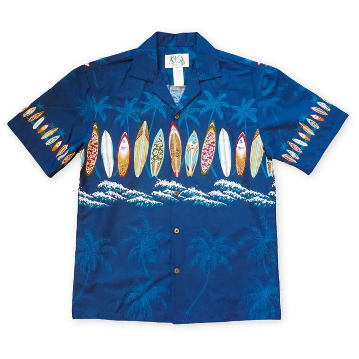 Surf Blue Hawaiian Border Shirt – Authentic Hawaiian Border Men's Shirts by Lavahut