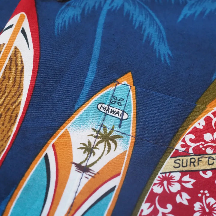 Surf Blue Hawaiian Border Shirt - Made in Hawaii