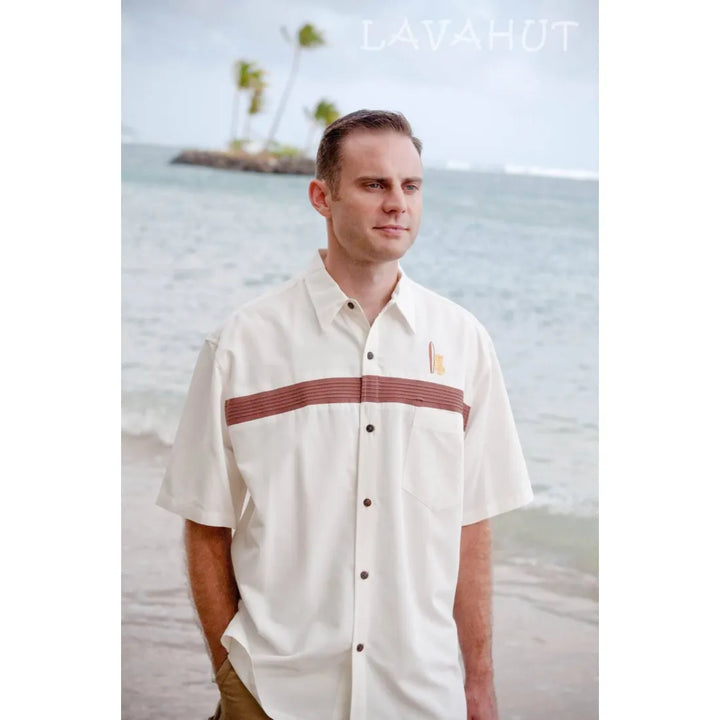 Surfer Cream Hawaiian Performance Sport Shirt - Made in Hawaii