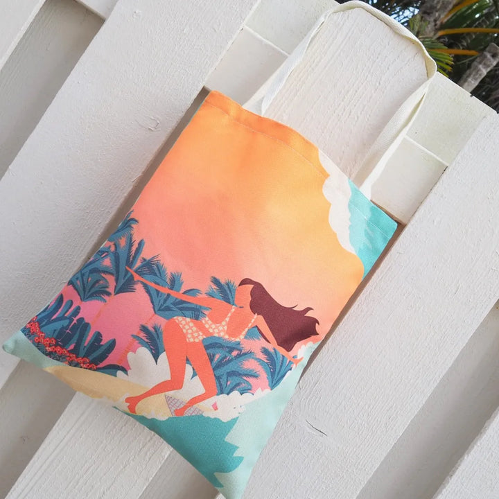 Surfer Gal Eco Canvas Bag - Made in Hawaii