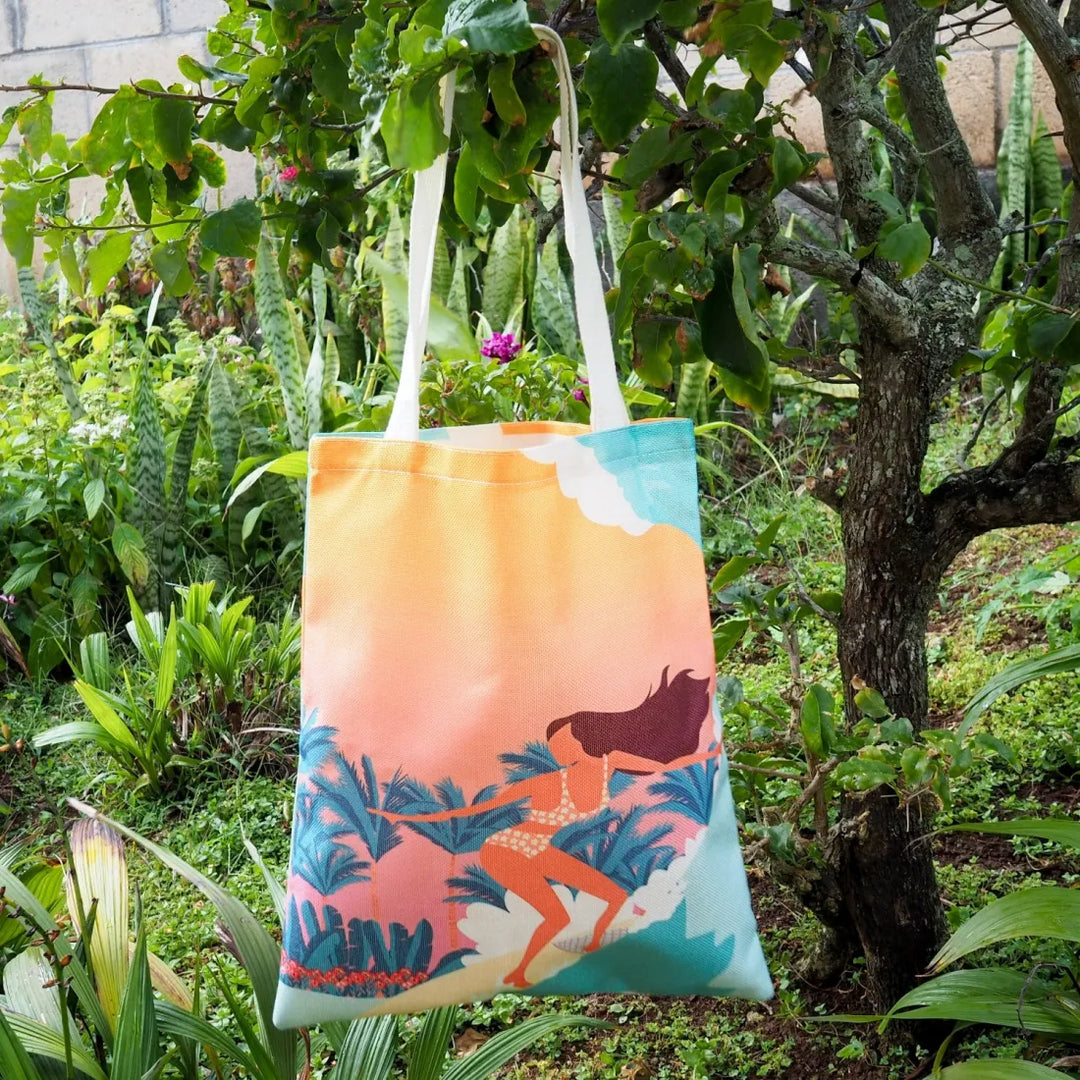 Surfer Gal Eco Canvas Bag - Made in Hawaii