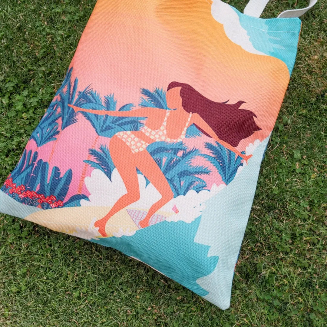 Surfer Gal Eco Canvas Bag - Made in Hawaii