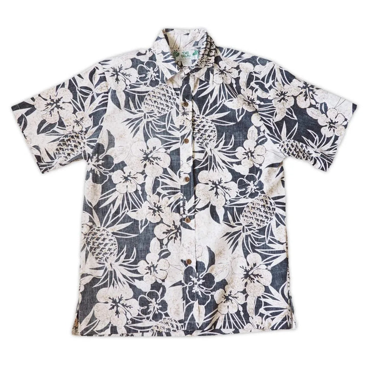 Sweet Pineapple Black Hawaiian Reverse Shirt - Made in Hawaii