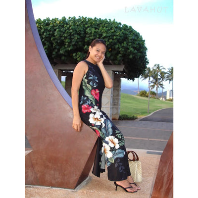 Sweetheart Black Hawaiian Tank Dress - Made In Hawaii