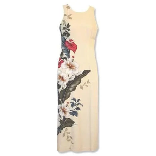 Sweetheart Cream Hawaiian Tank Dress - Made in Hawaii