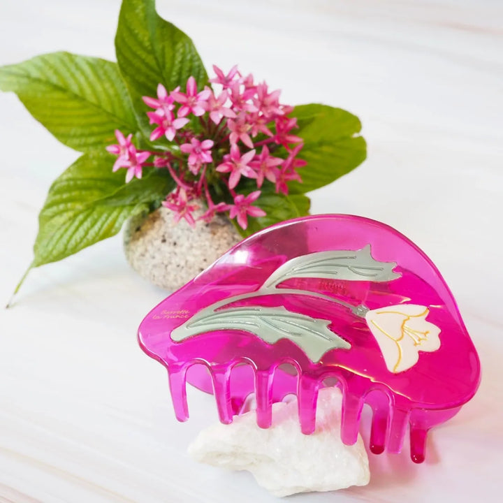 Tea Garden Pink Hawaiian Hair Claw - Made in Hawaii