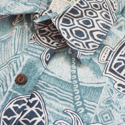Teal Kaena Hawaiian Reverse Shirt - Men’s Shirts