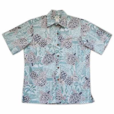 Teal Kaena Hawaiian Reverse Shirt - s / Teal - Men’s Shirts