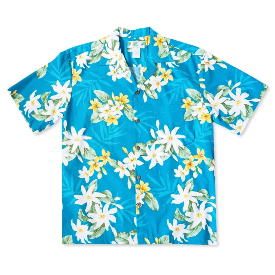 Tiare Fun Aqua Hawaiian Cotton Shirt - Made In Hawaii