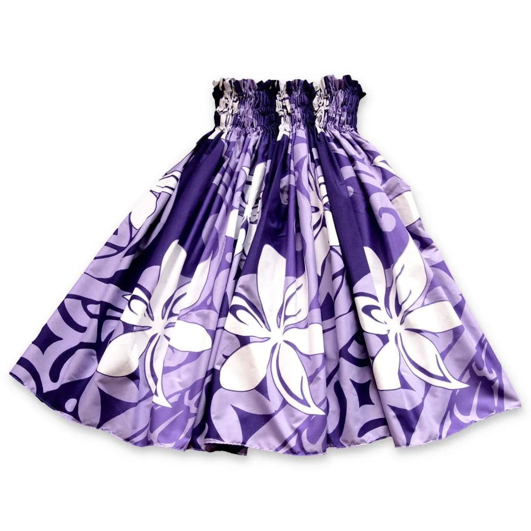 Tiare Swirl Purple Single Pa u Hawaiian Hula Skirt Bold Hawaiian Blooms Lavahut