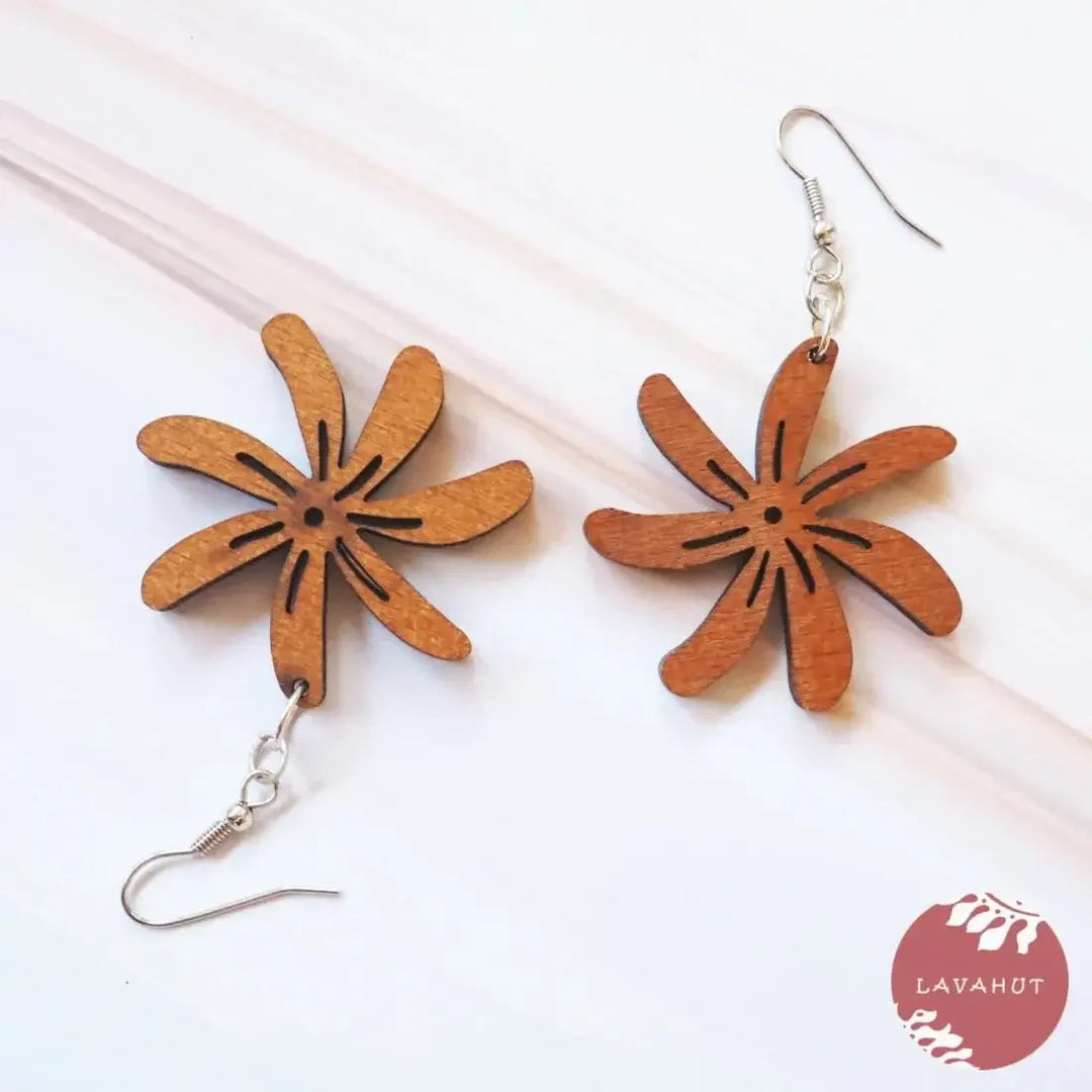 Tiare Wooden Drop Earrings - Made in Hawaii