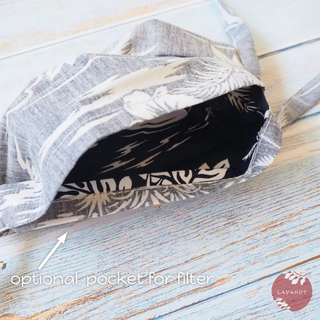 Tie Back Face Mask • Navy Island – Authentic Hawaiian Face Mask by Lavahut