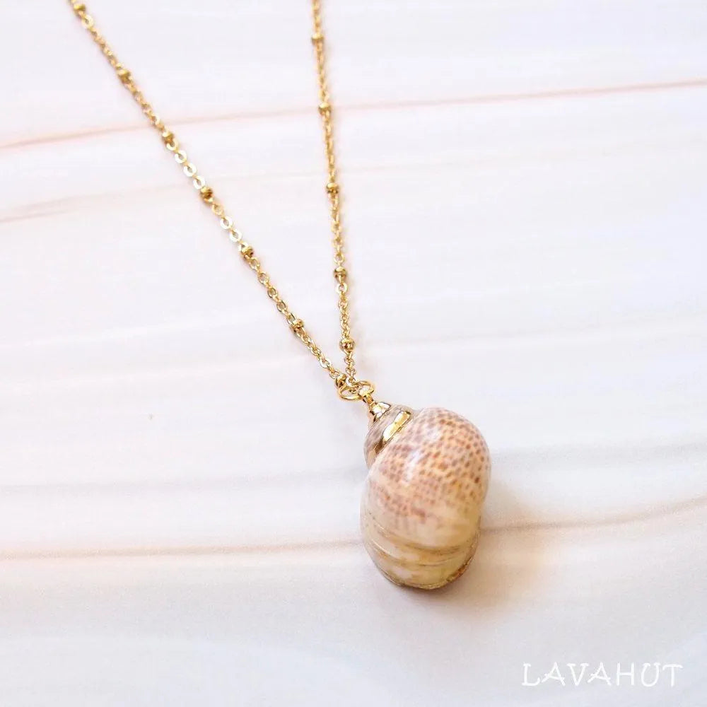Tiger Moon Seashell Hawaiian Pendant Necklace - Made In Hawaii