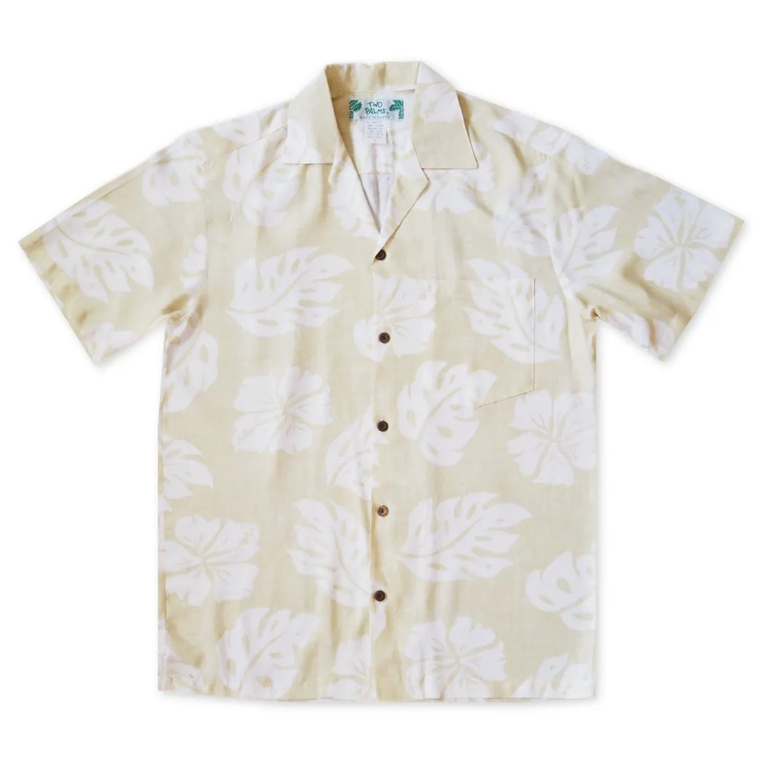 Tradewinds Cream Hawaiian Rayon Shirt - Made in Hawaii