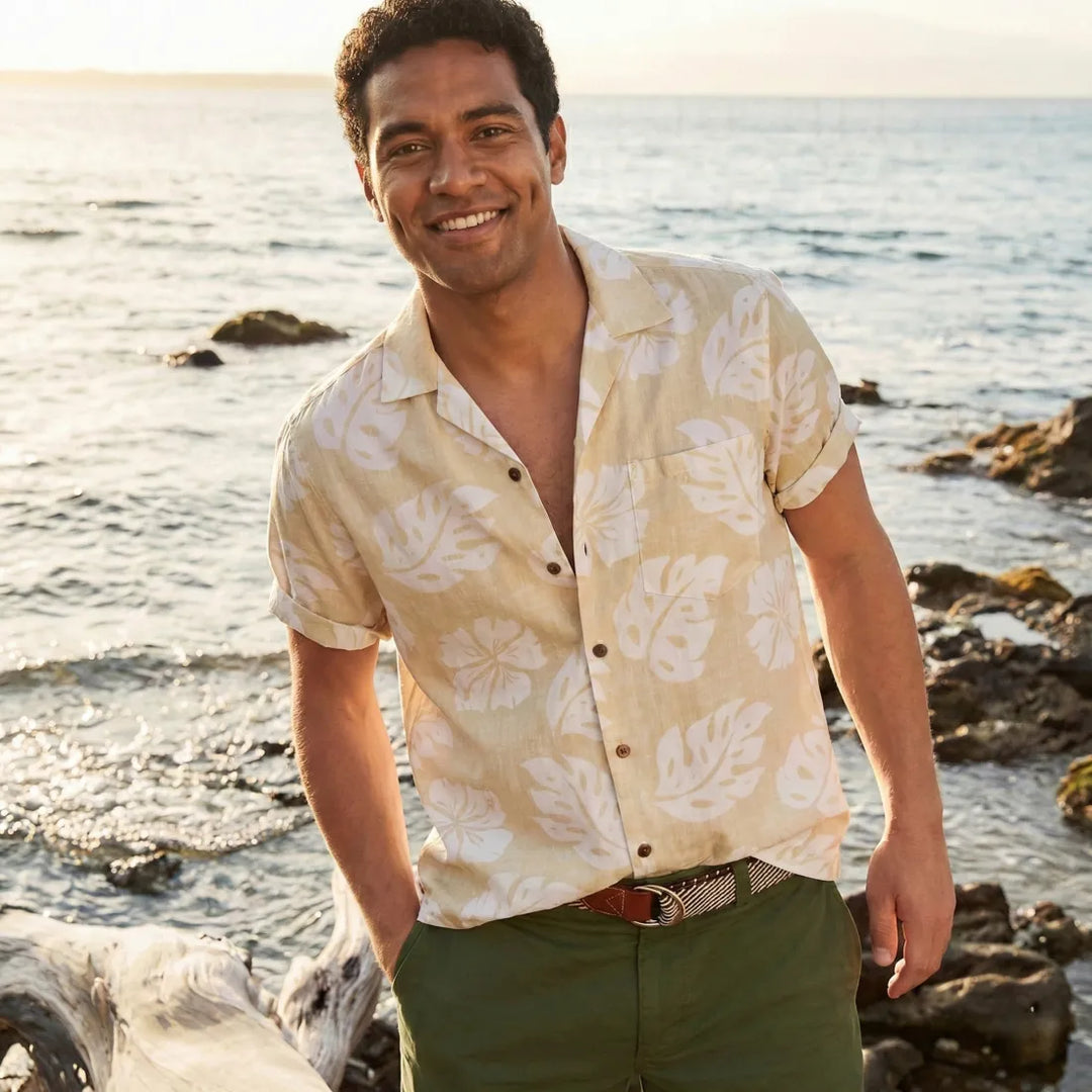 Tradewinds Cream Hawaiian Rayon Shirt - Made in Hawaii